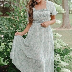 NWT Smocked Maxi Plus Dress